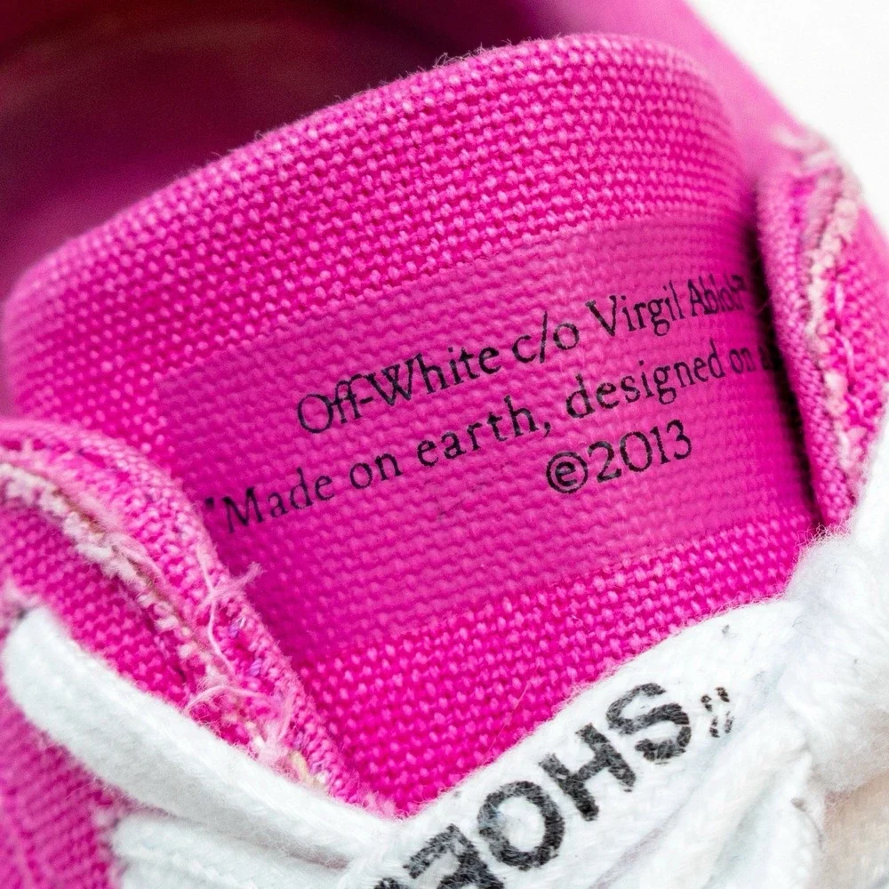Off-White Womens Vulcanized Low Top Sneakers Pink/White‎ – US 8  – Virgil Abloh
